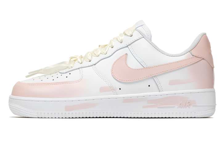 Nike Nike Air Force 1 Pink Free Zone Abrasion Resistant Abrasion Resistant Low top Skateboard Shoes Unisex White Pink