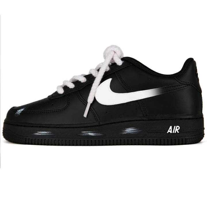 Nike Nike Air Force 1 Air Force 1, Black Warrior Abrasion Resistant Low top Skateboard Shoes Unisex Black White