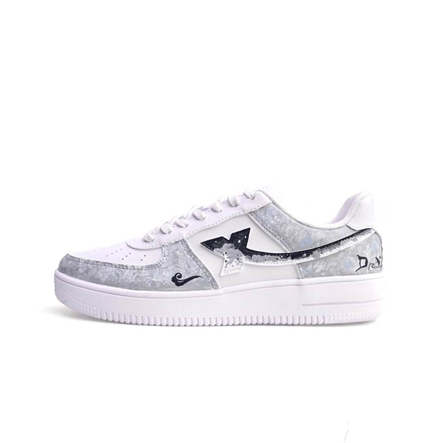 XTEP Air Force 1 Lightweight, Breathable, And Abrasion Resistant Low top Skateboard Shoes Men's Silver Gray