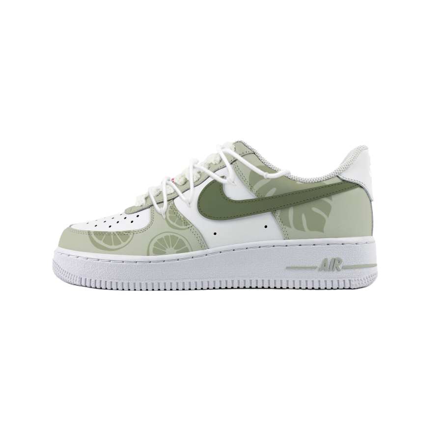 Nike Nike Air Force 1 Cow Leather Abrasion Resistant Abrasion Resistant Low top Skateboard Shoes Unisex White Green