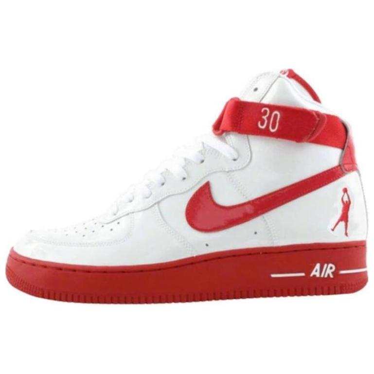 Nike Nike Air Force 1 Soft And Comfortable Slip Resistant Abrasion Resistant High top Skateboard Shoes Unisex White Red