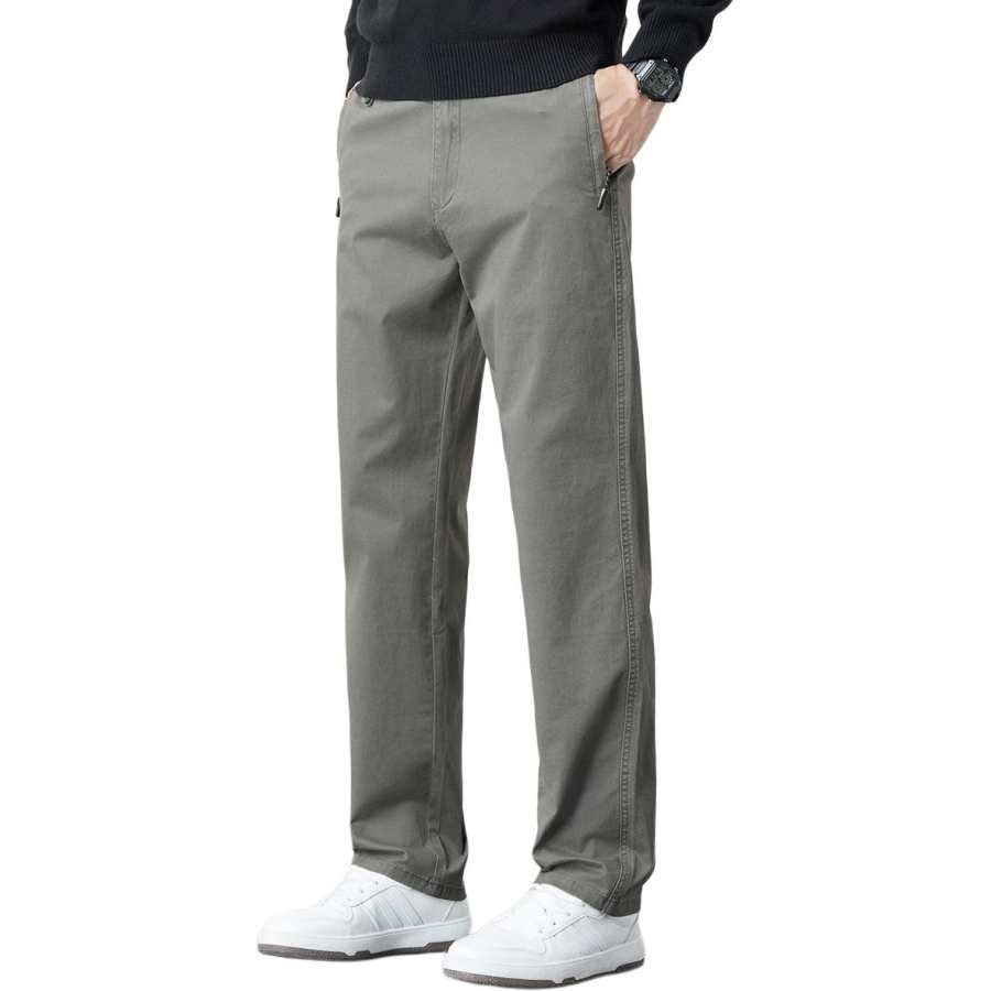 Tonlion Casual Pants Unisex Moderate Straight Fit Pants