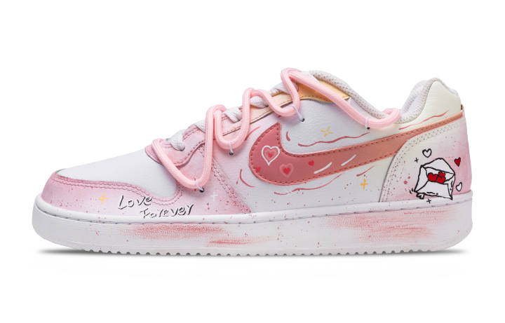 Nike Nike EBERNON Love Email Coverage Slip Resistant Lightweight Breathable Low top Skateboard Shoes Women's Pink