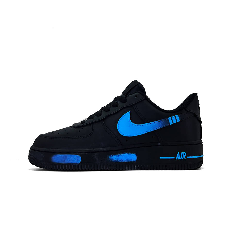Nike Nike Air Force 1 Night Raid Leather Abrasion Resistant Abrasion Resistant Low top Skateboard Shoes Unisex Black