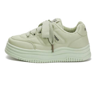 ZUNER Slip Resistant Abrasion Resistant Low top Skateboard Shoes Women's Gray Matcha Green