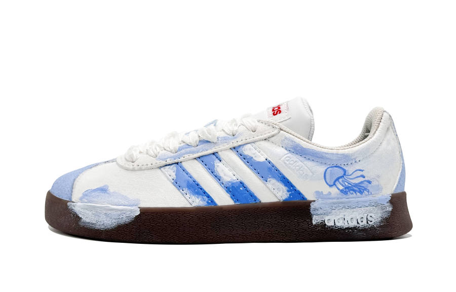 Adidas Adidas VL COURT 2.0 Lifestyle Blue Mica Abrasion Resistant Abrasion Resistant Low top Skateboard Shoes Women's