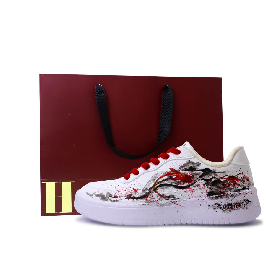 Li-Ning Li Ning Floating Boat Cushioning, Wear Resistant Low top Skateboard Shoes Unisex Red Black
