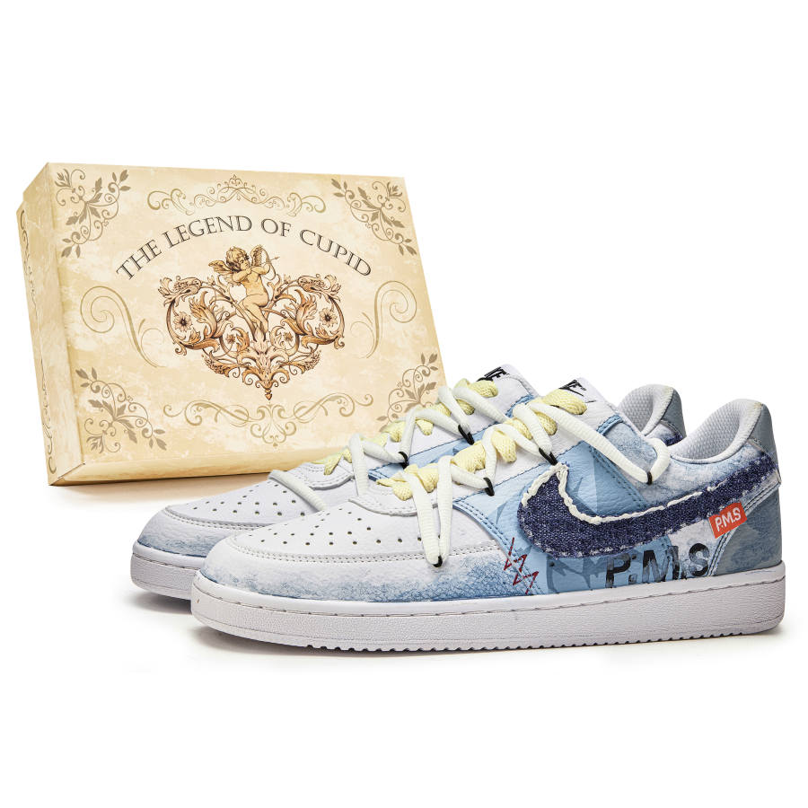 Nike Nike Court Vision 1 Slip Resistant Abrasion Resistant Low top Skateboard Shoes Men's Blue White