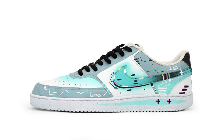 Nike Nike Court Vision 1 Low top Skateboard Shoes Men's Blue Green