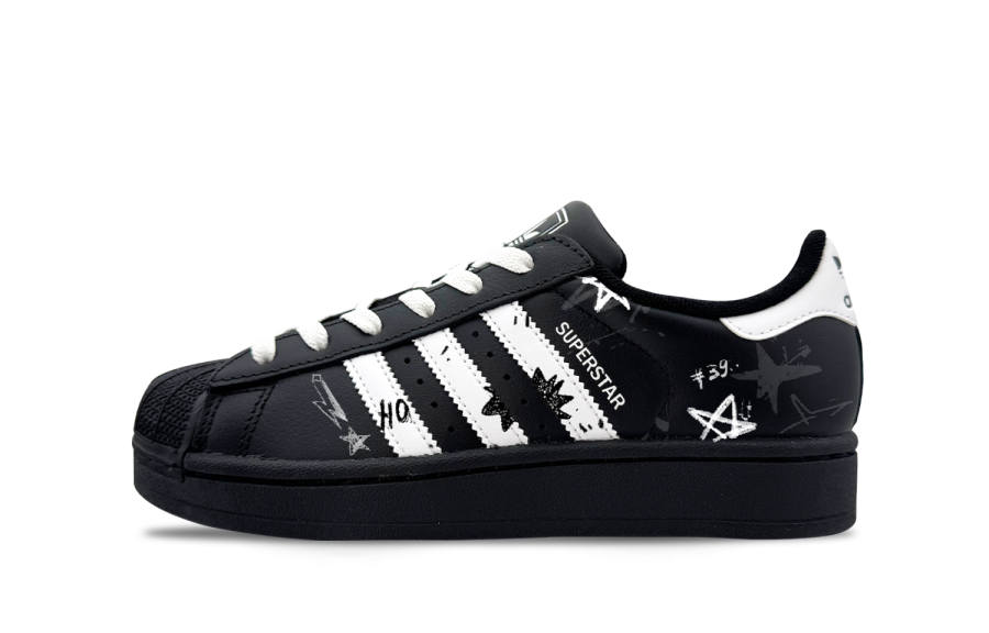 Adidas Originals Superstar 2 Abrasion Resistant Low top Skateboard Shoes Unisex Black White