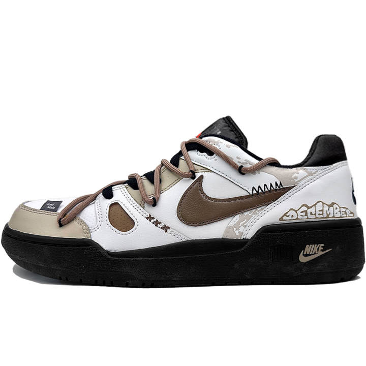 Nike Nike Full Force Wild, Boyfriend Abrasion Resistant Low top Skateboard Shoes Men's White Coffee