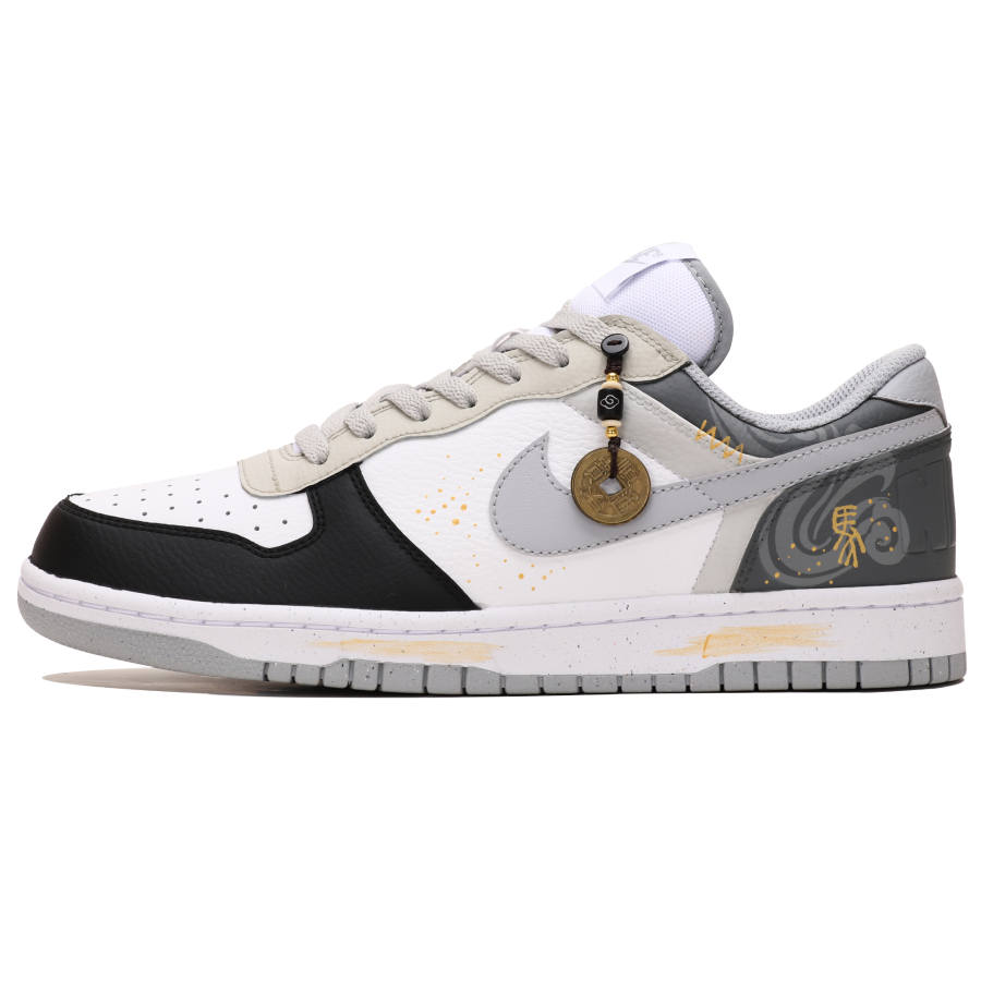 Nike Nike Big Abrasion Resistant Breathable Abrasion Resistant Breathable Low top Skateboard Shoes Men's Gray White