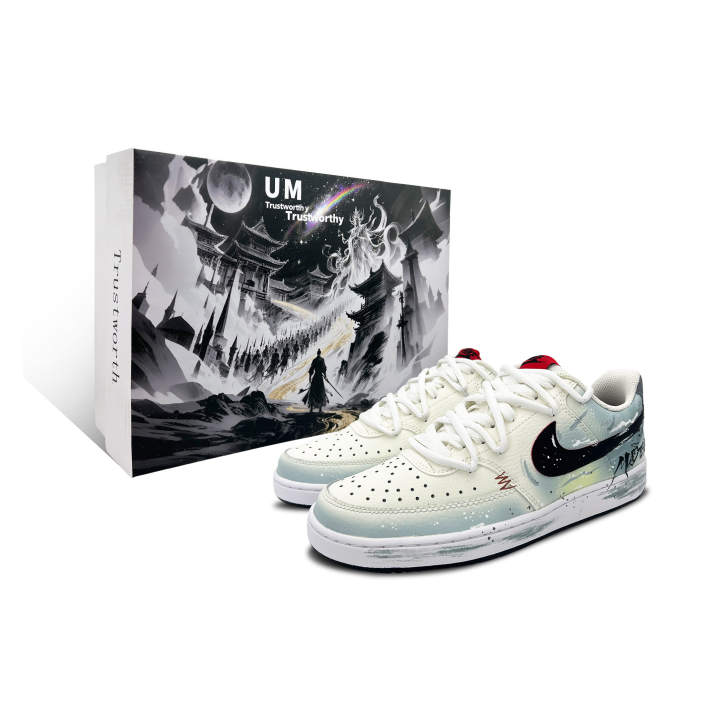 Nike Nike Court Vision 1 Cloud Coverage Low top Skateboard Shoes Men's Light Gray Blue