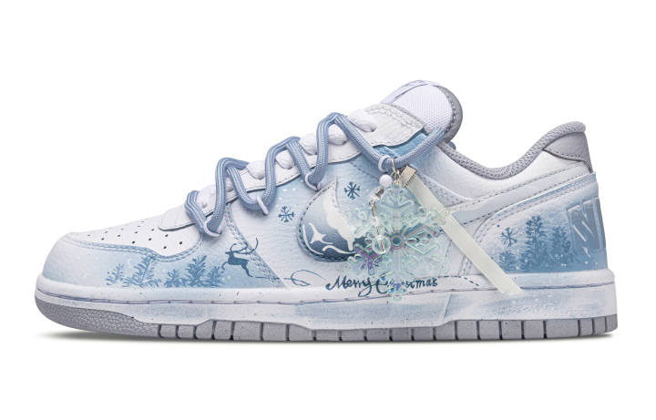 Nike Nike Big Snow Covered Mountain Ridge Abrasion Resistant Breathable Low top Skateboard Shoes Men's White Blue