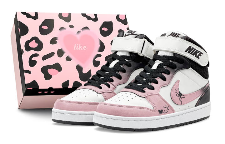 Nike Nike Court Borough 2 Sweet Starry, Couple's, Refreshing, Girlish, Sweet Style Abrasion Resistant Mid top
