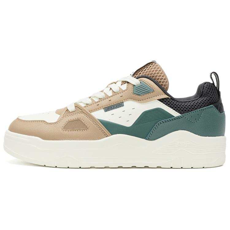 QIAODAN Quality Drying Cushioning Abrasion Resistant Breathable Low top Skateboard Shoes Men's White Brown Green