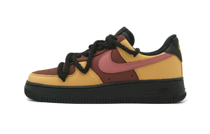 Nike Nike Air Force 1 Slip Resistant, Abrasion Resistant, Lightweight Low top Skateboard Shoes GS Red Yellow