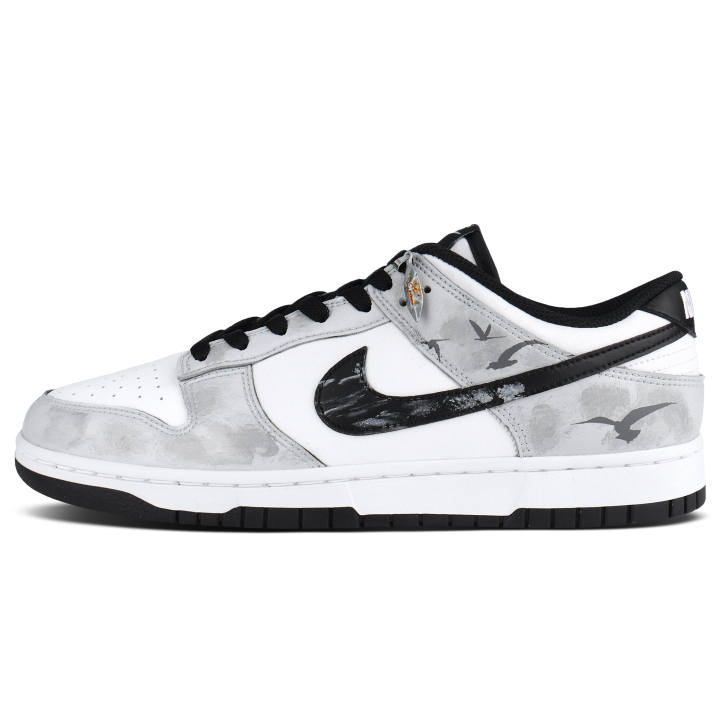 Nike Nike Dunk Abrasion Resistant Breathable Abrasion Resistant Breathable Low top Skateboard Shoes Unisex White Gray