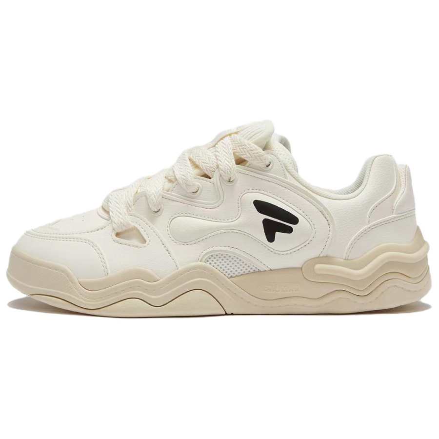 FILA FUSION KICKDX Fashion Trend Abrasion Resistant Low top Skateboard Shoes Men's Milk White