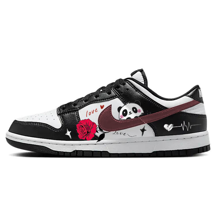 Nike Nike Dunk Cushioning, Wear Resistant Low top Skateboard Shoes Unisex Black White