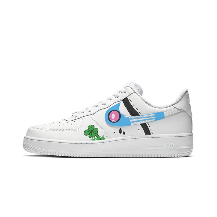 Nike Nike Air Force 1 Sky Abrasion Resistant Abrasion Resistant Low top Skateboard Shoes Men's White Pink Blue