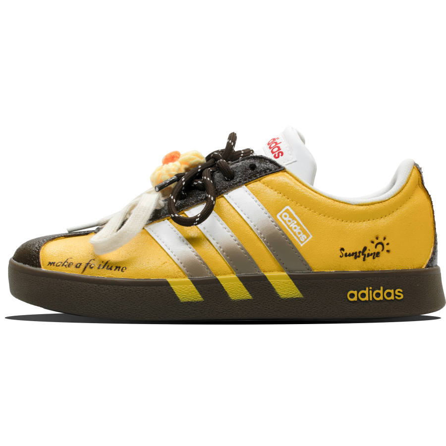 Adidas Adidas VL COURT 2.0 Skateboard Shoes Unisex Low Top Yellow