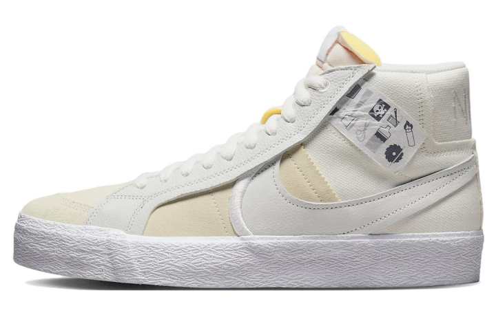 Nike Nike Sb Blazer Mid Warning Label Summit White