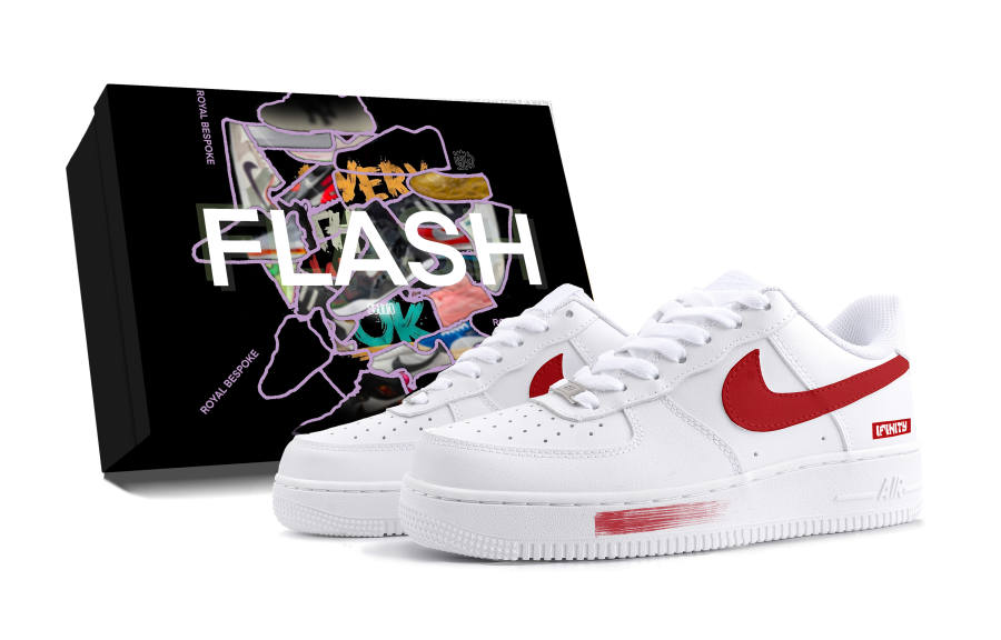 Nike Nike Air Force 1 Anonymous Leather Abrasion Resistant Low top Skateboard Shoes Unisex Red White