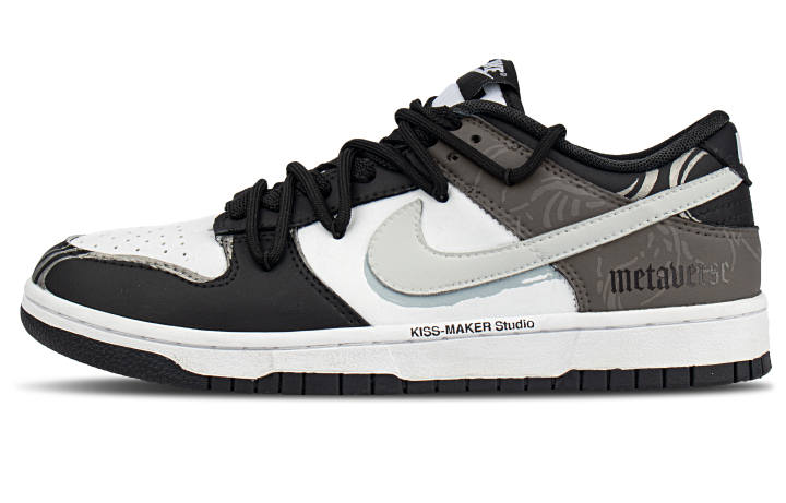 Nike Nike Dunk Leather Coverage Cushioning Low top Skateboard Shoes Unisex Black Brown