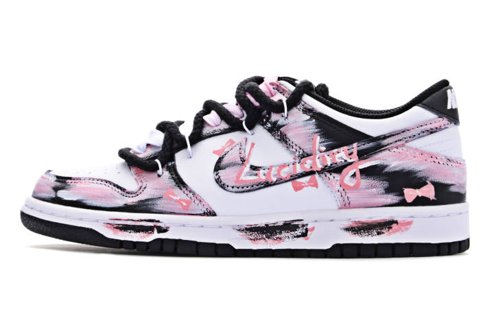 Nike Nike Dunk Abrasion Resistant Abrasion Resistant Low top Skateboard Shoes Unisex Black Pink