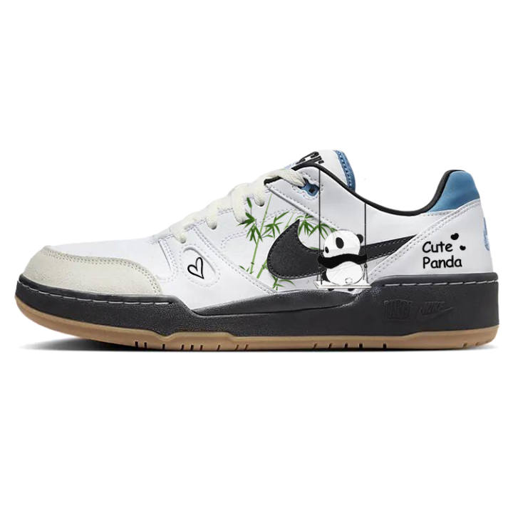 Nike Nike Full Force Slip Resistant Cushioning Abrasion Resistant Low top Skateboard Shoes Men's Black White Blue
