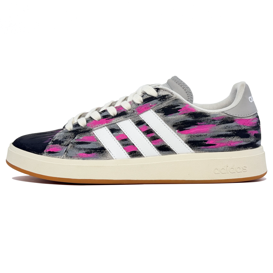 Adidas Adidas Grand Court Base 00s Abrasion Resistant Low top Skateboard Shoes Unisex Black Pink