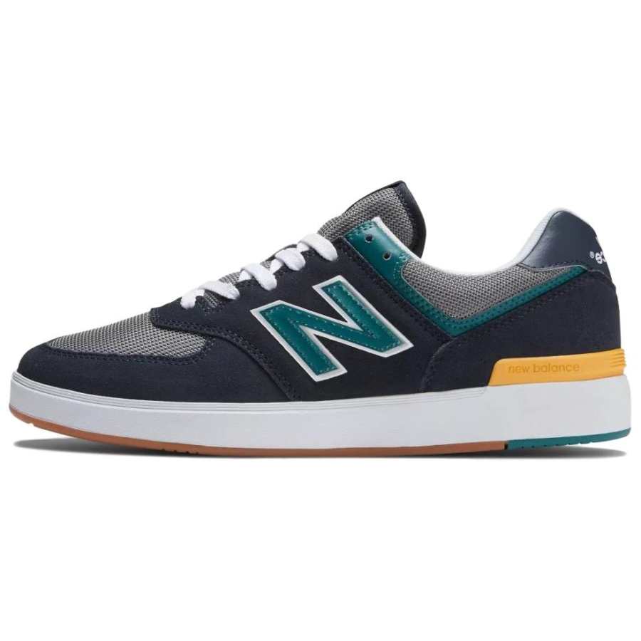 New Balance New Balance NB 574 Abrasion Resistant Low top Skateboard Shoes Men's Black Green White
