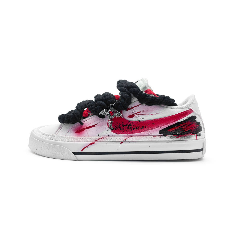Nike Nike Court Legacy Shooting Stars Cushioning Low top Skateboard Shoes Unisex White Red