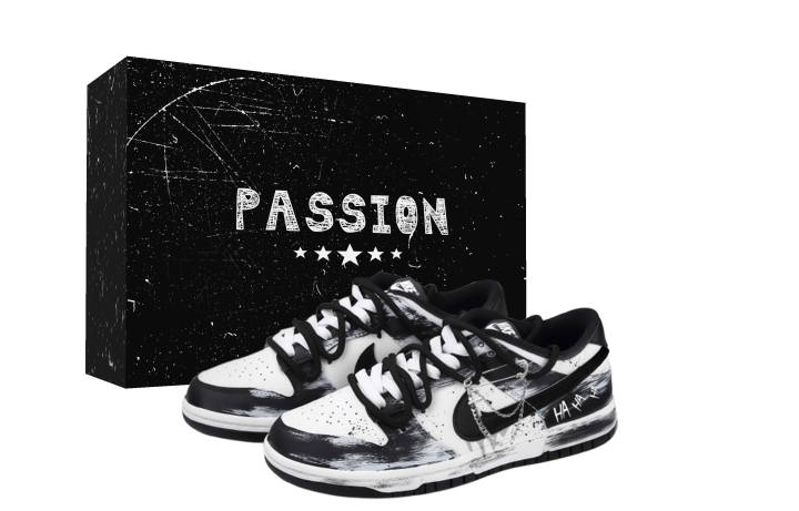 Nike Nike Dunk Smiley Face Bleach Low top Skateboard Shoes Unisex Black