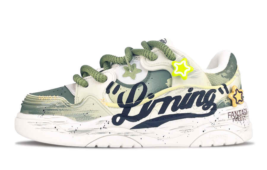 Li-Ning Li Ning Journey 2.0 Cushioning, Wear Resistant Low top Skateboard Shoes Men's White Green