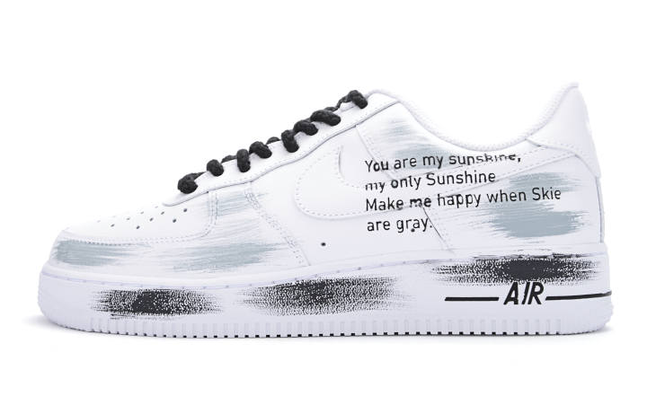 Nike Nike Air Force 1 Cushioning Abrasion Resistant Cushioning, Wear Resistant Low top Skateboard Shoes Unisex White Black