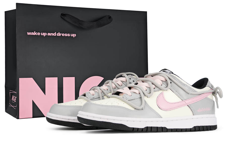 Nike Nike Dunk Cloudy Tide Abrasion Resistant Low top Skateboard Shoes Women's Gray Pink