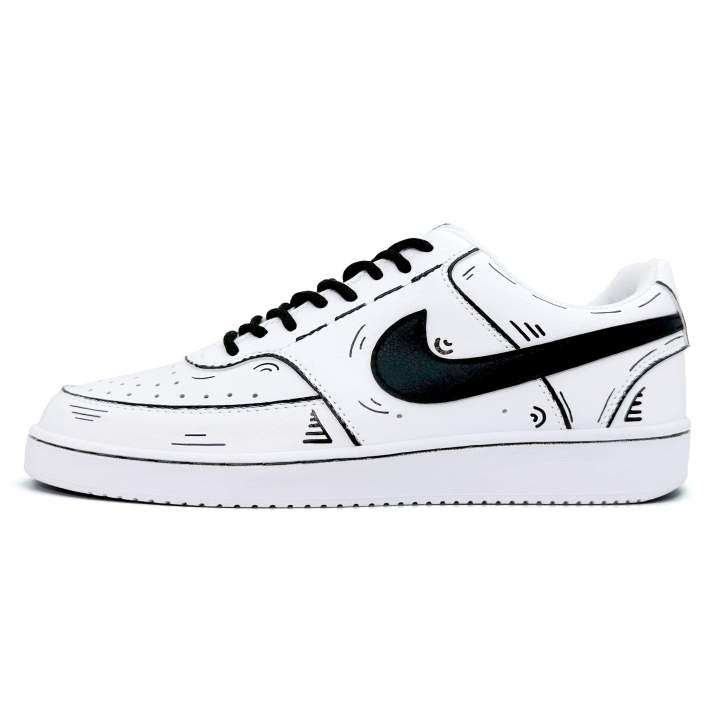 Nike Nike Court Vision 1 Battle Anime Low top Skateboard Shoes Unisex Black White