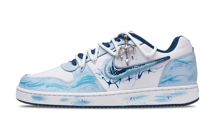 Nike Nike EBERNON Abrasion Resistant Low top Skateboard Shoes Men's Sky Blue