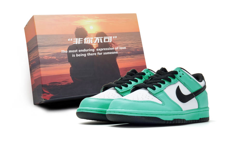 Nike Nike Dunk Abrasion Resistant Low top Skateboard Shoes Unisex Black Green
