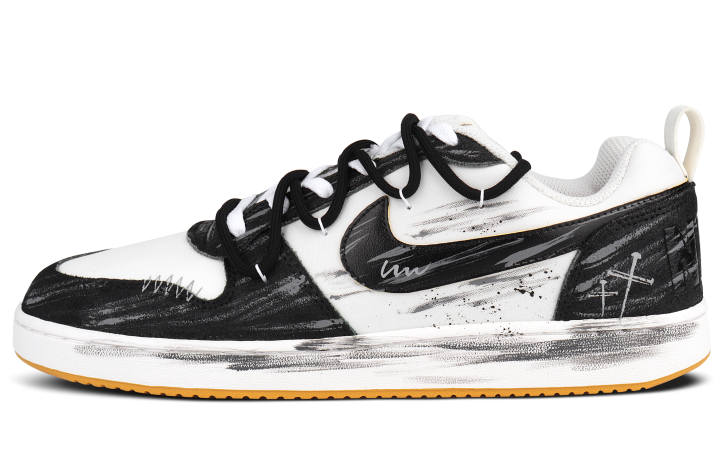 Nike Nike Court Borough Abrasion Resistant Low top Skateboard Shoes Men's Black White