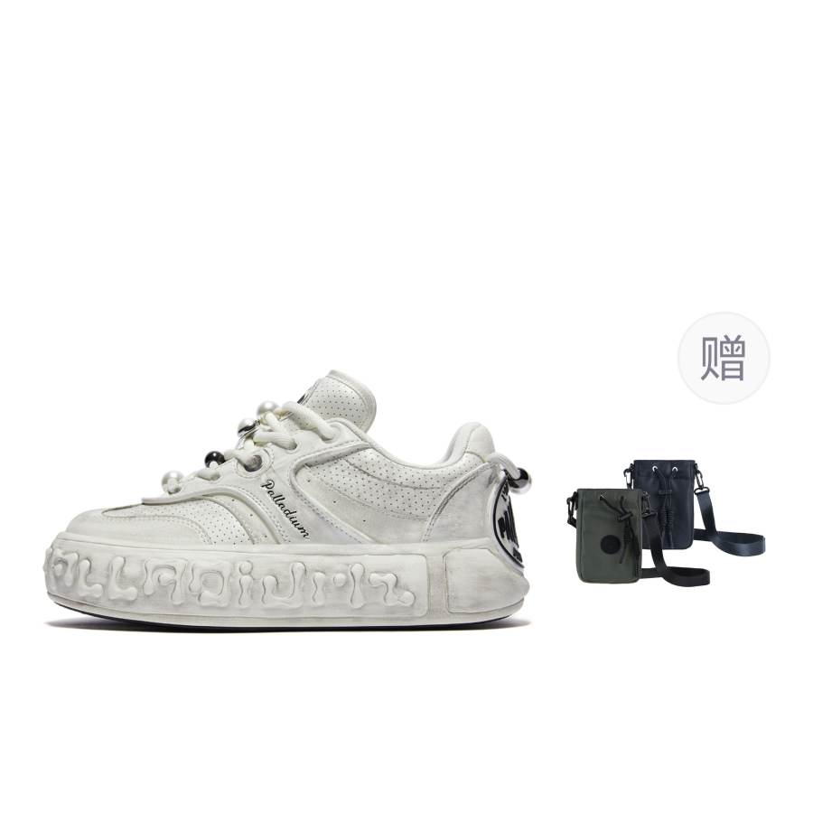 Palladium Abrasion Resistant Slip Resistant Low top Skateboard Shoes Women's White