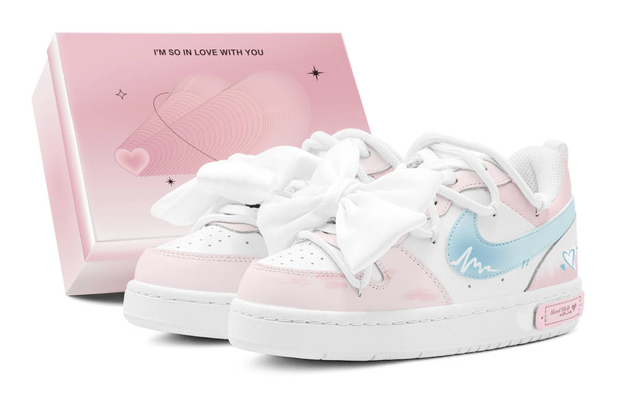 Nike Nike Court Borough Romantic Gift, Couple's, Light Pink Heart, Elegant Soft Style Low top Skateboard Shoes Women's