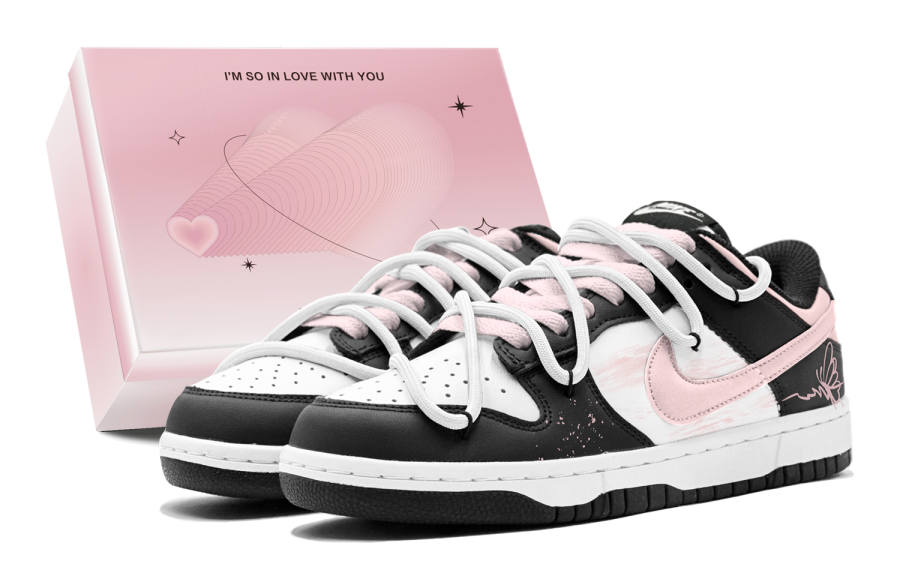 Nike Nike Dunk Abrasion Resistant Abrasion Resistant Low top Skateboard Shoes Women's Black Pink