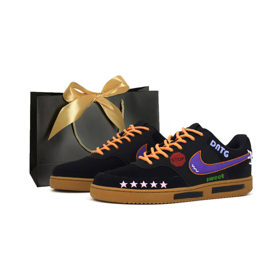 Nike Nike Court Vision 1 Abrasion Resistant Low top Skateboard Shoes Men's Black Brown