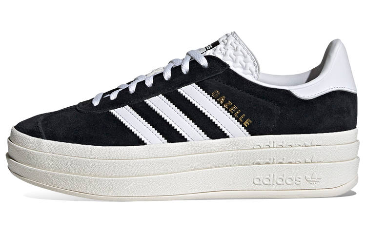 Adidas Originals GAZELLE BOLD Synthetic Leather Low top Skateboard Shoes Women's Black White