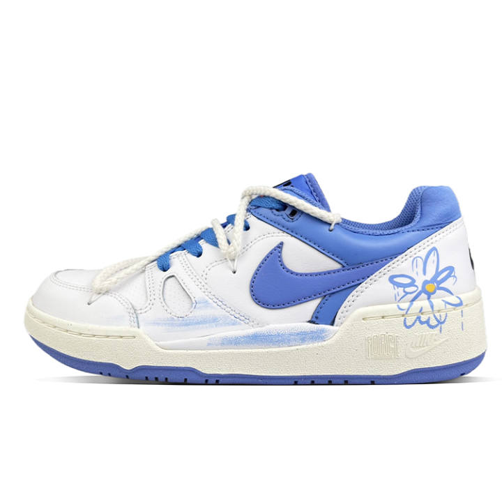 Nike Nike Full Force Low Slip Resistant Slip Resistant Low top Skateboard Shoes Men's White Blue
