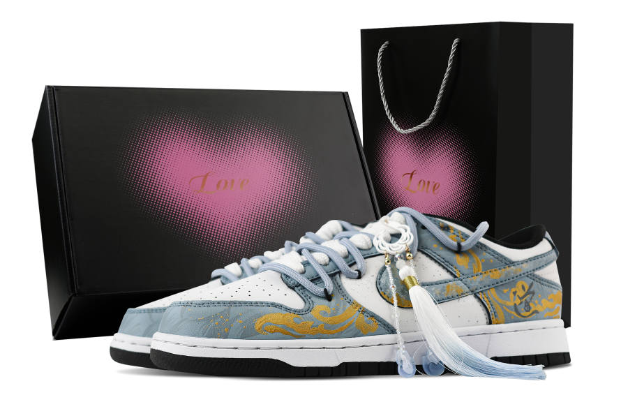Nike Nike Dunk Auspicious Cloud Path, Heart Box Slip Resistant Abrasion Resistant Low top Skateboard Shoes Unisex