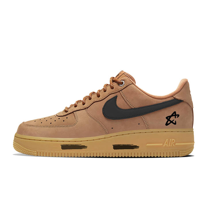 Nike Nike Air Force 1 Wheat Air Force Thermal Waterproof Height Increasing Low top Skateboard Shoes Unisex Brown